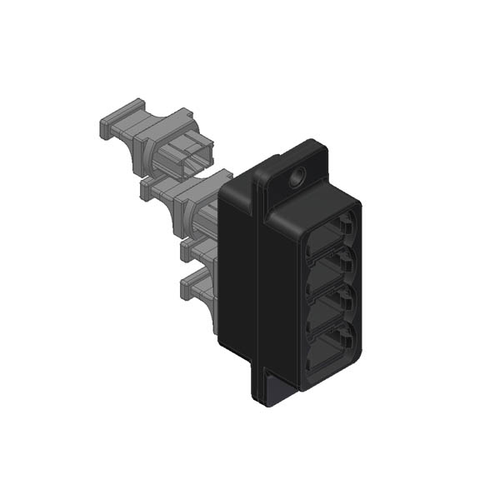 1x4 Ganged MTP/MPO Fiber Coupler, Straight-Thru