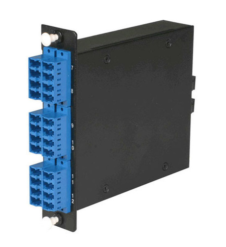 Mページ 24-Fiber MTP/MPO Cassette, 6 Quad LC to 2 Male MTP, Singlemode OS2