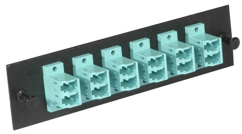 AP-V66C0B - Fiber Optic Adapter Panel, 12-Fiber, LC Duplex, Zirconium Insert, Multimode OM3/OM4, Aqua