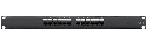 Riteav Pannello Patch CAT6 12 Porte, Bianco, Femmina-Femmina, Senza Attrezzi (Tool-less), Montaggio A Parete O Rack