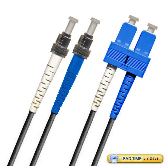 ST-SC Fiber Patch Cable, Singlemode 9/125 OS2, UPC, Duplex, black