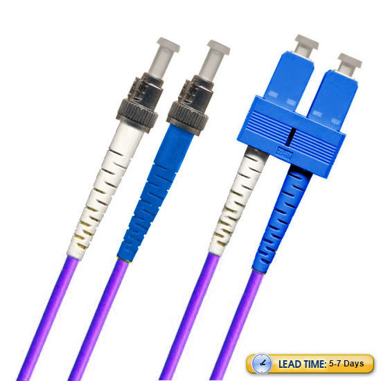 ST-SC Fiber Patch Cable, Singlemode 9/125 OS2, UPC, Duplex, purple