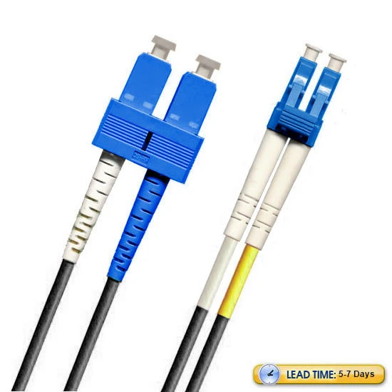 791518OS2D001MR1-BK - SC-LC Fiber Patch Cable, Singlemode 9/125 OS2, Duplex, black