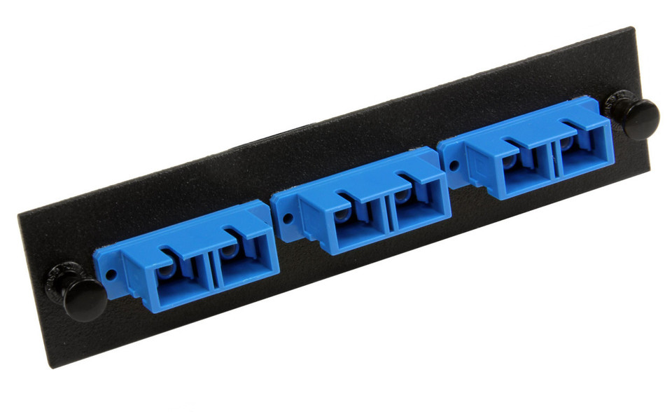 LGX Compatible Adapter Panel, Fiber Optic, 6-Fiber, SC Duplex, Zirconium Insert, Singlemode UPC, Blue