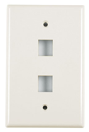 Standard Single Gang 2-Port Faceplate, Office White