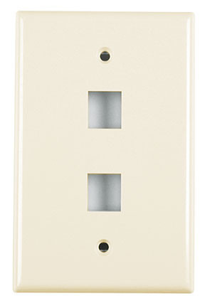Standard Single Gang 2-Port Faceplate, Ivory