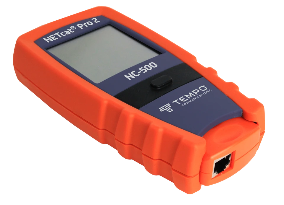 NC-500 - NETcat PRO 2 Tester Kit - front image with connector placement on bottom of unit