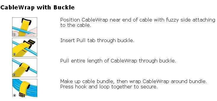HB-06-010-BK - CableWrap with Buckle, 1 Inch Wide, instructions