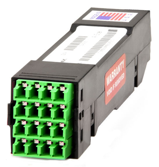 HDC-9LSA802SE2M08 - HD8² Cassette, 16 Strand, 9/125 OS2, LC/APC Shuttered (8) Port, Green Duplex, Front to (2) Port MTP®/APC Elite 8-Fiber Rear, Male Green, Straight