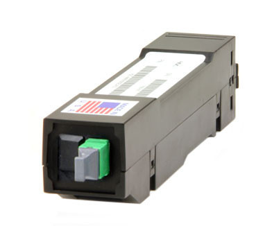 HD8² Cassette, 16 Strand, 9/125 OS2, LC/APC Shuttered (8) Port, Green Duplex, Front to (1) Port MTP®/APC 16 Fiber Rear, Male Green, Straight