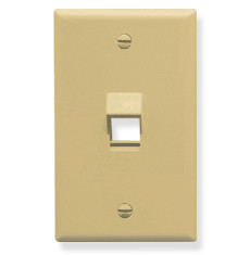 IC107DA1IV - Angled Faceplate with One Angled Port for EZ®/HD Style in Single Gang, Ivory