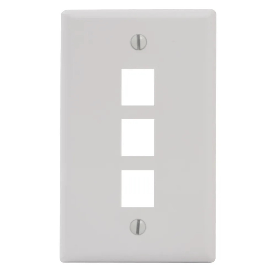 IC107F03WH - Classic Faceplate with 3 Ports for EZ®/HD Style in Single Gang, White