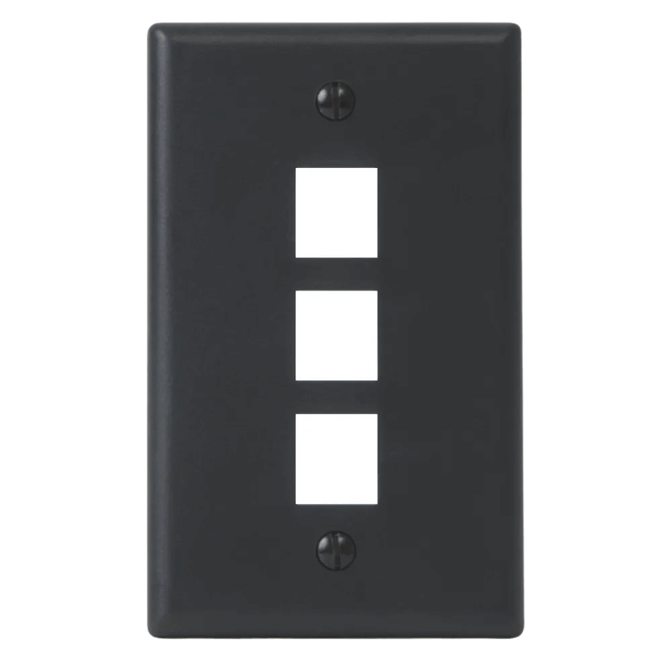 IC107F03BK - Classic Faceplate with 3 Ports for EZ®/HD Style in Single Gang, black