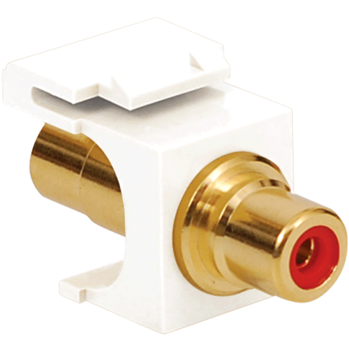 RCA to RCA Modular Jack with Red Insert and Gold Plated Connector in HD Style