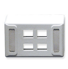 Furniture Faceplate, UNIV, 4-Port- White