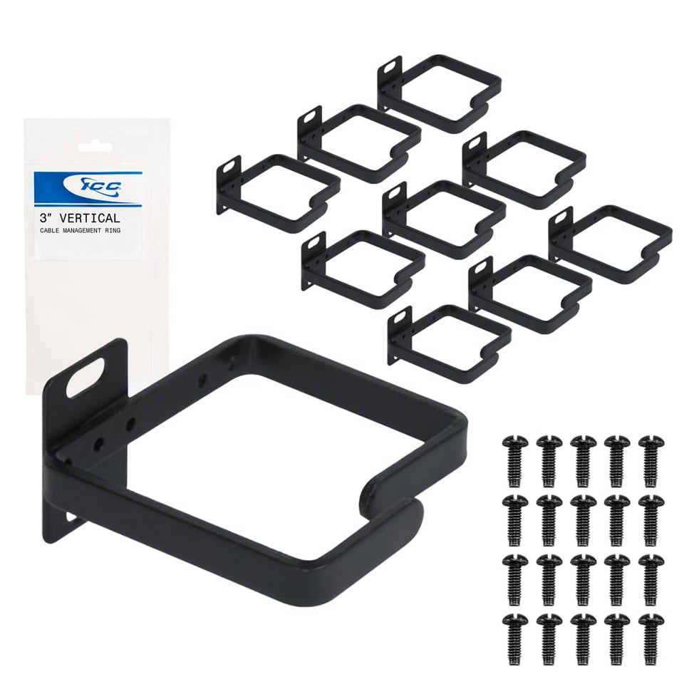 Rack or Wall Mount, Pack of 10 – Cable Organizer for Network Racks and Wiring Systems