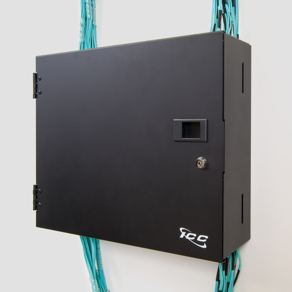 Fiber Optic Wall Enclosure, 4-Panel, Single Door (Installed)