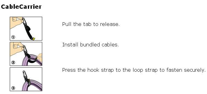 Rip-Tie CableCarrier with Black Carabiner, 1 Inch Wide, Instruction