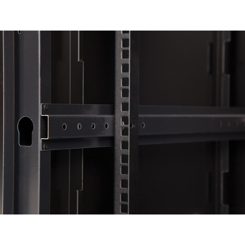 6U LINIER® Swing-Out Wall Mount Cabinet, inside view