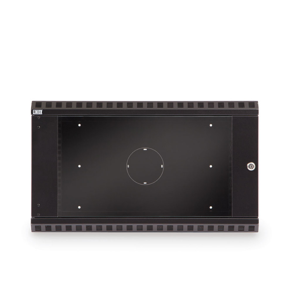 6U LINIER® Swing-Out Wall Mount Cabinet, front to back view