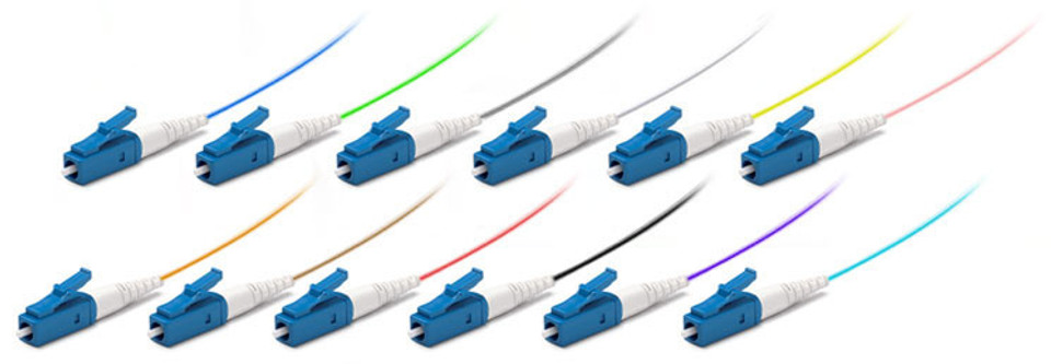 LC/PC Fiber Optic Pigtail, Singlemode OS1, Tight Buffer 900um, 12-Pack