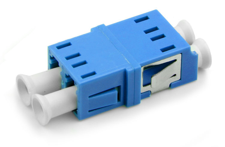Senko, LC Duplex Fiber Coupler, Blue, Reduced Flange