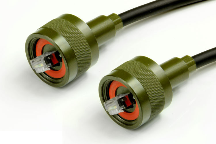 Rugged Shielded Cat5 Ethernet Cable, RJ-45, Zinc Nickel