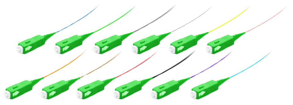 FPT-OS1-SC-APC-12PACK - SC/APC Fiber Optic Pigtail, Singlemode OS1, Tight Buffer 900um, 12-Pack