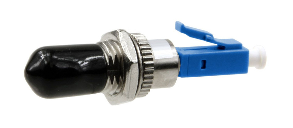 Hybrid Fiber Adapter, ST Female Simplex Coupler to LC Male Connector body, 9/125 OS2 Glass