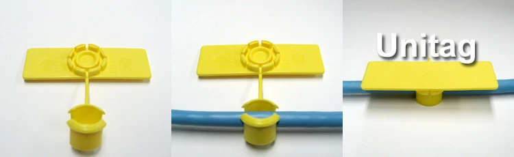 U-15-100-Y - Rip-Tie Unitag Cable Labels 5/8 Inch, multiple views