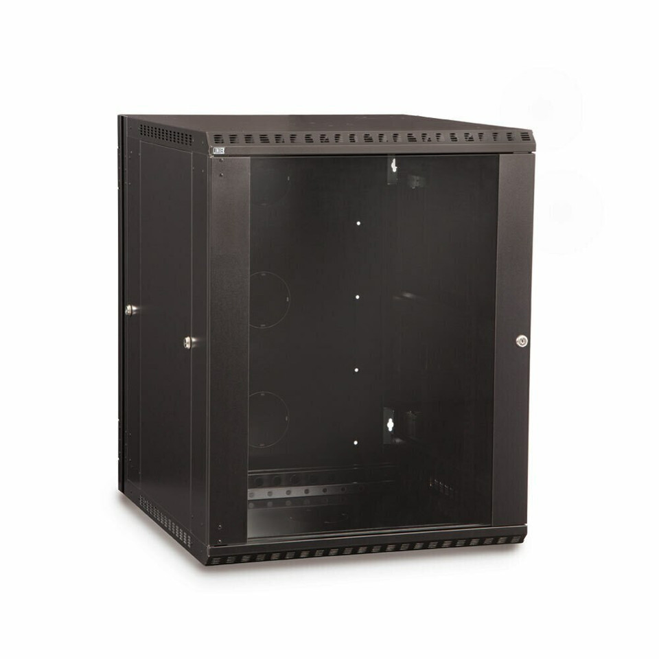 15U LINIER Swing-Out Wall Mount Cabinet - front angled view