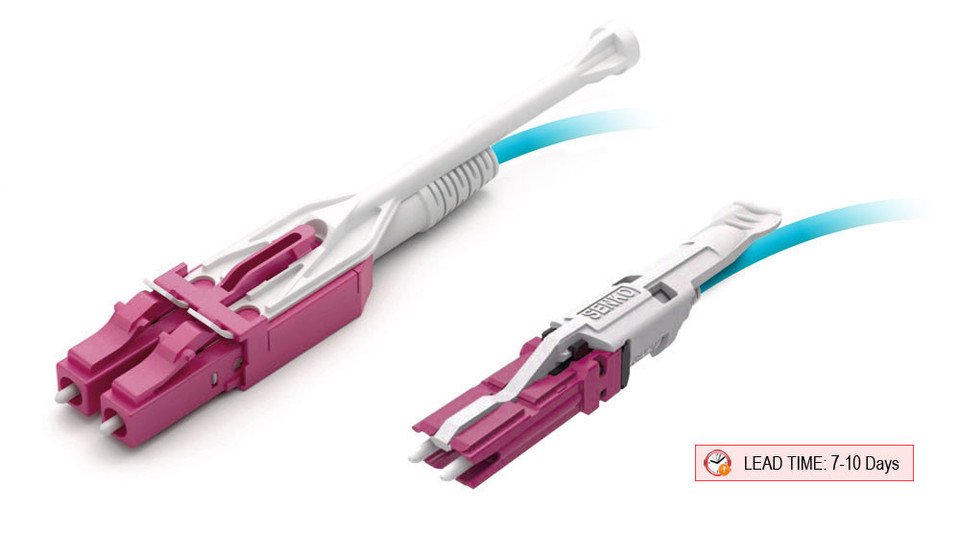 Fiber Patch Cable, CS-LC, UPC, Multimode 50/125 Micron OM4 Fiber, Senko CS 54mm, Pull Tab, 2.0mm MicroDual OFNR Rated - Image 2