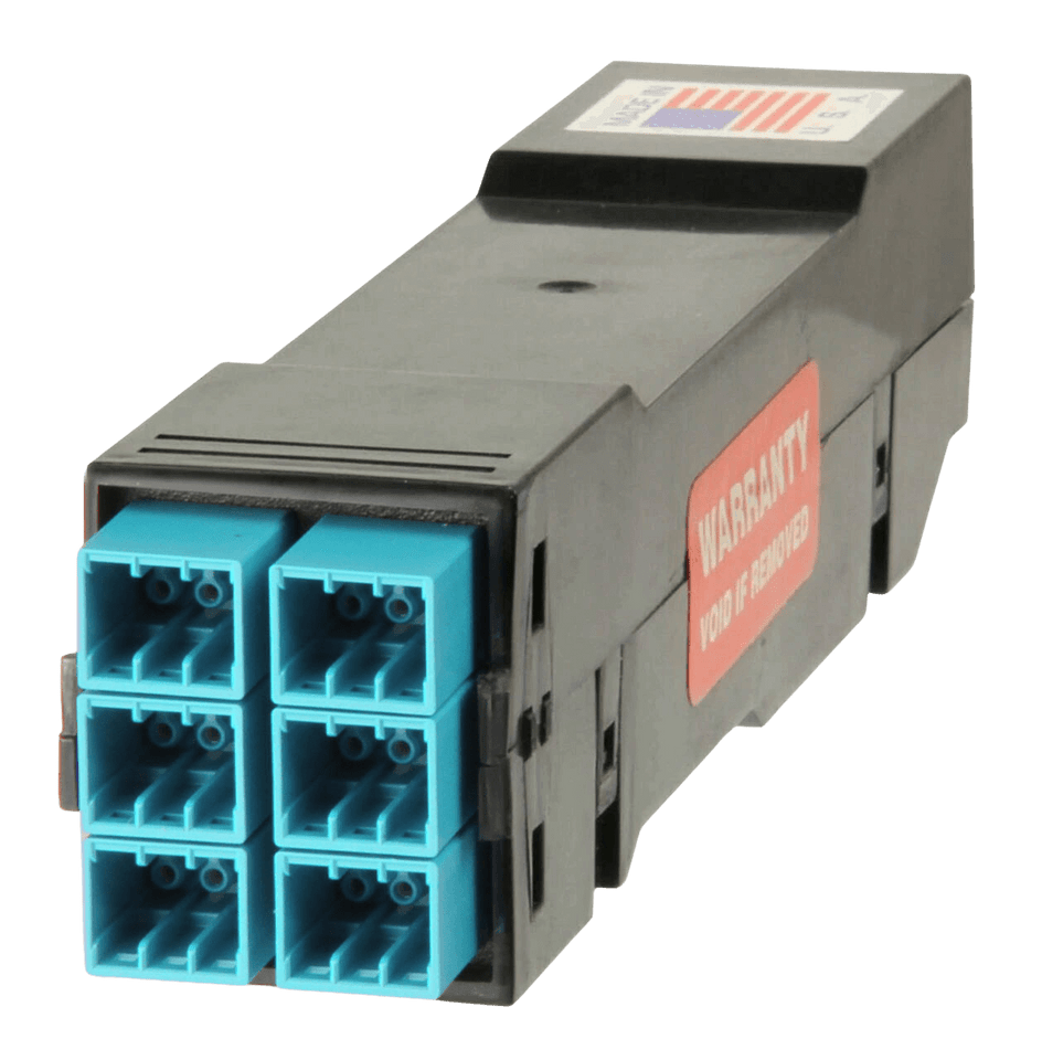 HDC-4MDMQ02SE3M12 - High Density Cassette, 50/125 OM4, MDC/UPC (18) Port, Aqua Duplex, Front - (3) Port MTP Elite 12 Fiber Rear, Male Aqua, Straight (Type A) Pinout - Image 2