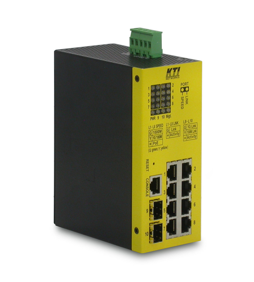 Industrial Managed 10-Port L2 Gigabit Ethernet PoE+ Switches with 2 dual-speed SFP Slots