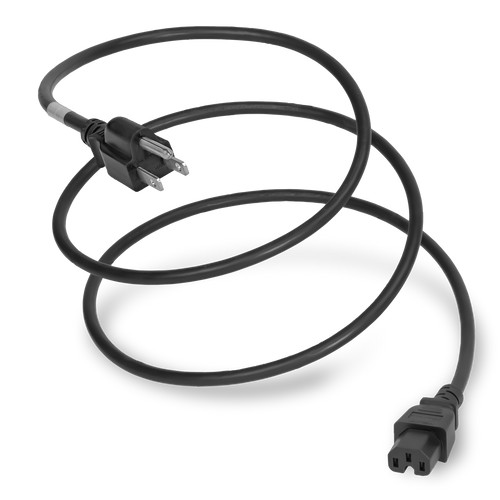 Power Cord 5-15P, C15 Hi Temp 14/3, 15Amp, 125V, Blk, CablesPlusUSA