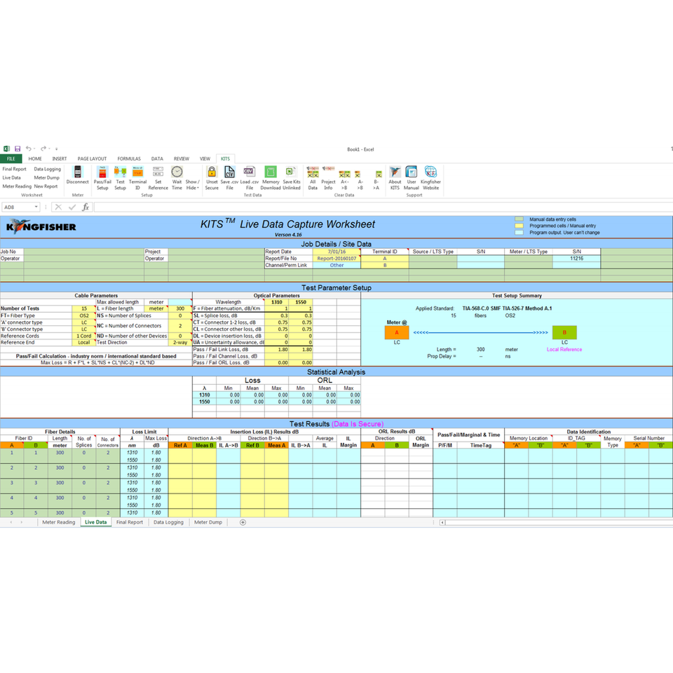 KITS Live Data Capture Worksheet - KI2600XL-Ge7