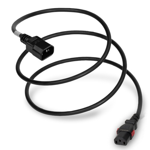 A-Lock Secure Locking Power Cord, C13 (A-Lock) to C14, Black