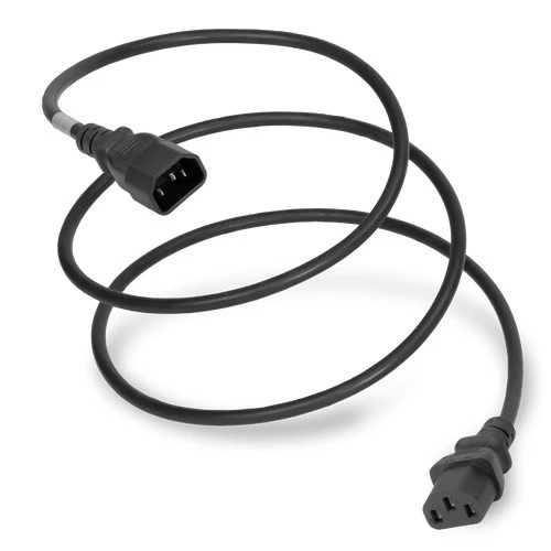 1413-F-012 - Power Cord, C14 to C13, 18/3 AWG, 10Amp, 250V SJT Jacket, Black