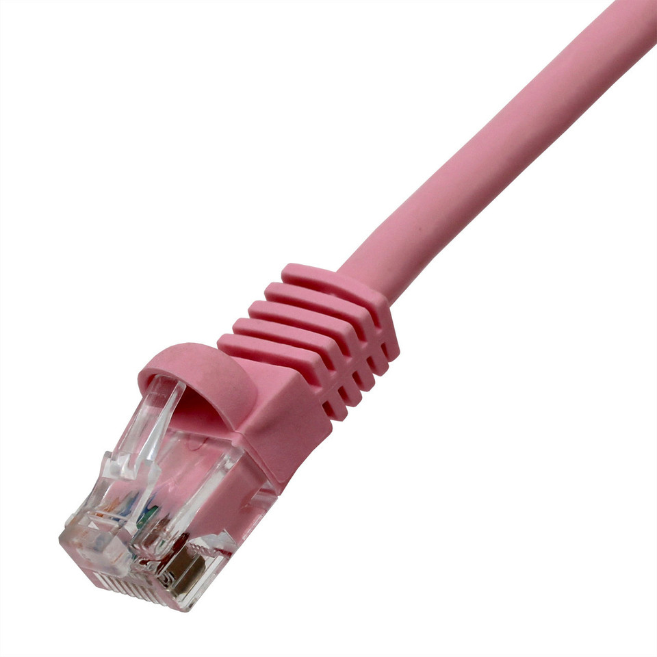UL724M801PK-BF - Cat6 Snagless Ethernet Cable - Pink, single end view