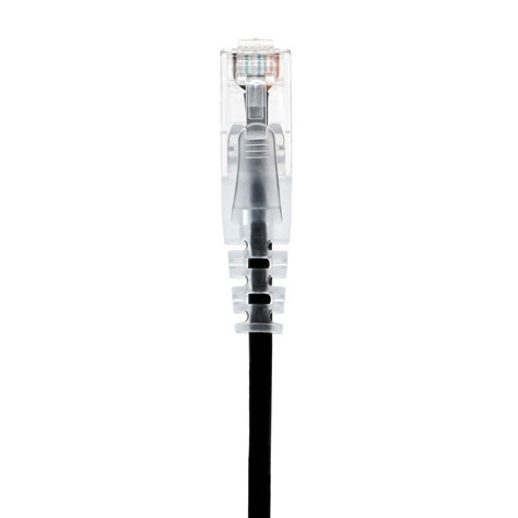 UL728-8006BK-CG - Cat6, 28AWG, Finger Boot, "Slim Jacket", Black Jacket, vertical view