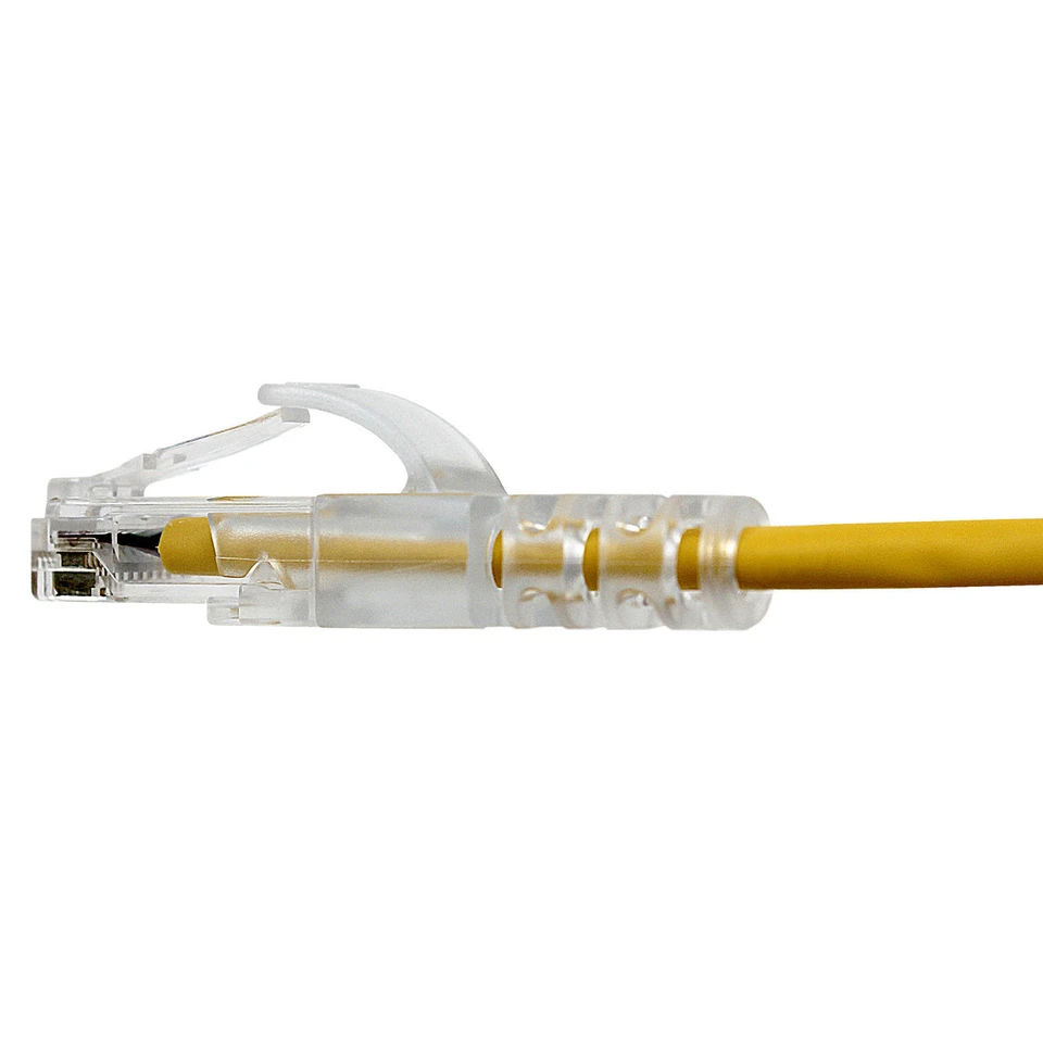 UL728-8006YL-CG - Cat6, 28AWG, Finger Boot, "Slim Jacket", Yellow Jacket, horizontal view