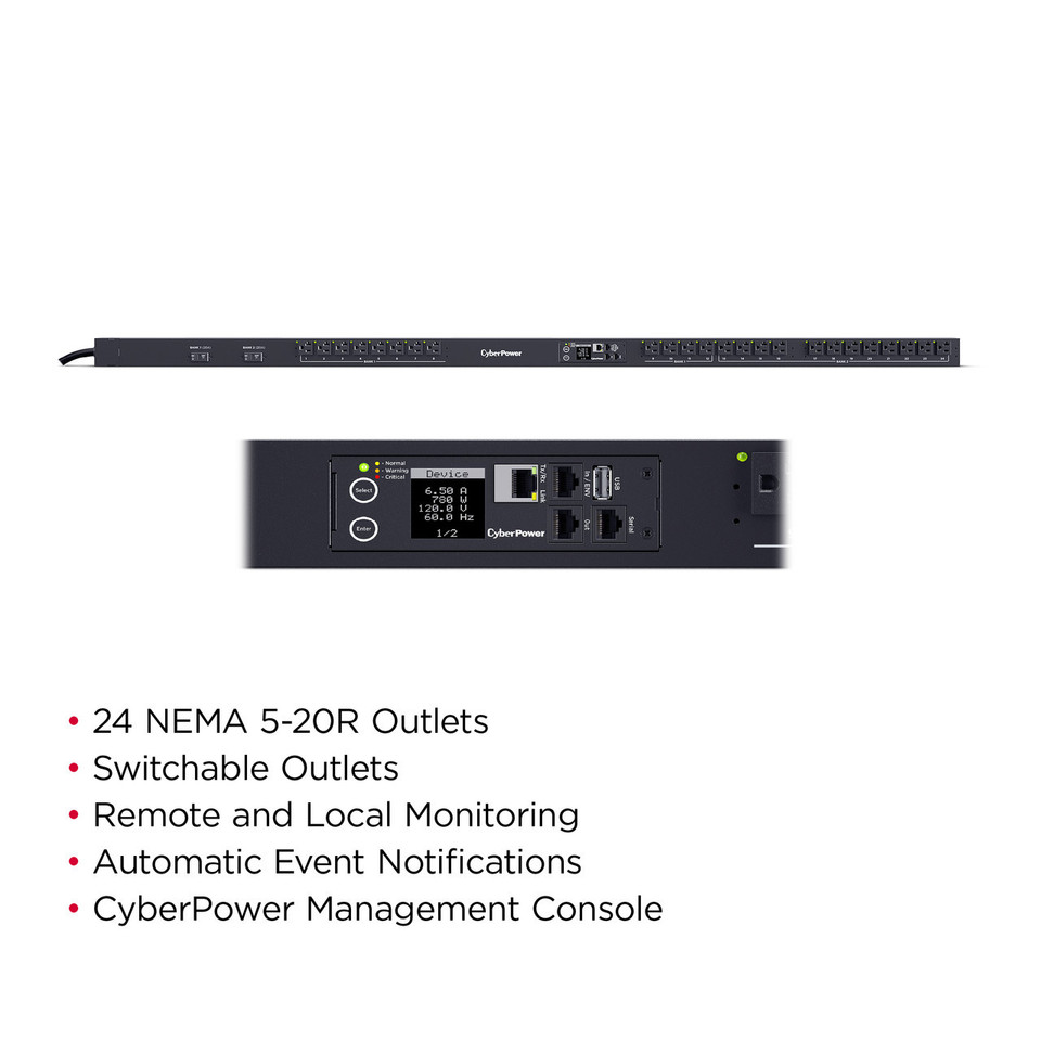 Switched PDU 30A 120V (24) NEMA 5-20R, (1) NEMA L5-30P, Vertical