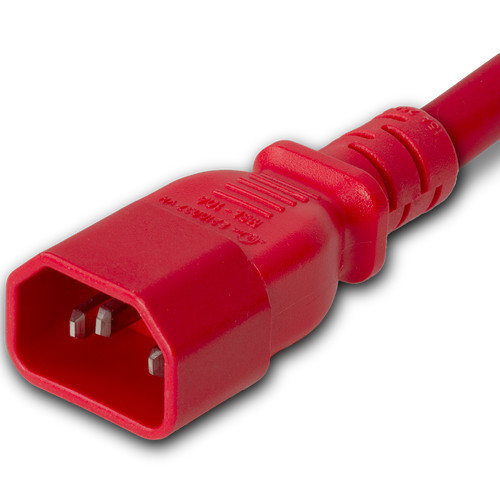 レッドコード Power Cord, C14 to C13, 18/3 AWG, Red | Shop | Cables Plus USA