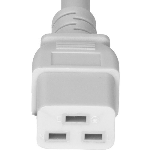 Power Cord, C20 to C19, 12/3 AWG, 20 Amp, 250V SJT White Jacket (C19 end)