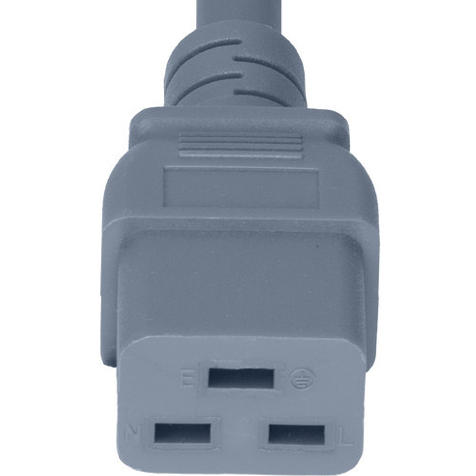 Power Cord, C20 to C19, 12/3 AWG, 20 Amp, 250V SJT Gray Jacket (C19 end)