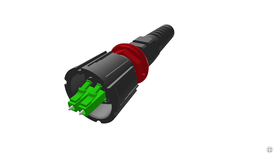 Senko - IP-16 LC Duplex Connector - Ruggedized, SM/APC, Green, 4.5 - 4.9mm, 5.3 - 5.7mm, 5.8 - 6.2mm, 6.8 - 7.2mm
