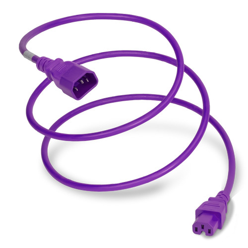 Power Cord, C14 to C15, 14/3, Purple | Shop | Cables Plus USA
