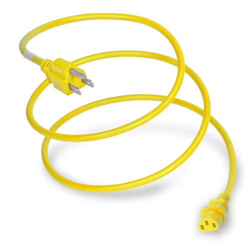 51513-H-012-YEL - Power Cord, NEMA, 5-15P, C13, 14/3, 15 Amp, 125V, SJT Jacket, Yellow (Coiled)