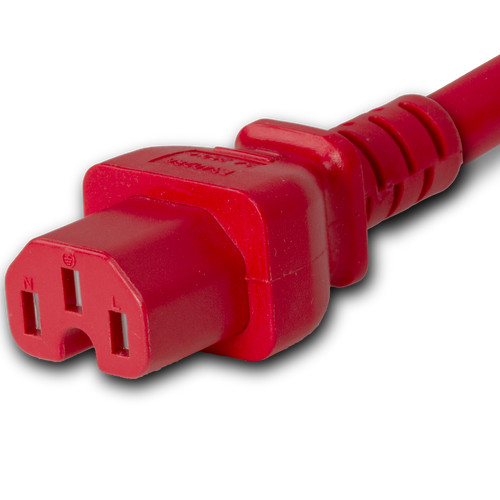 Red P-Lock C14 to C15 Locking Power Cord | 14 AWG, 15A, 250V