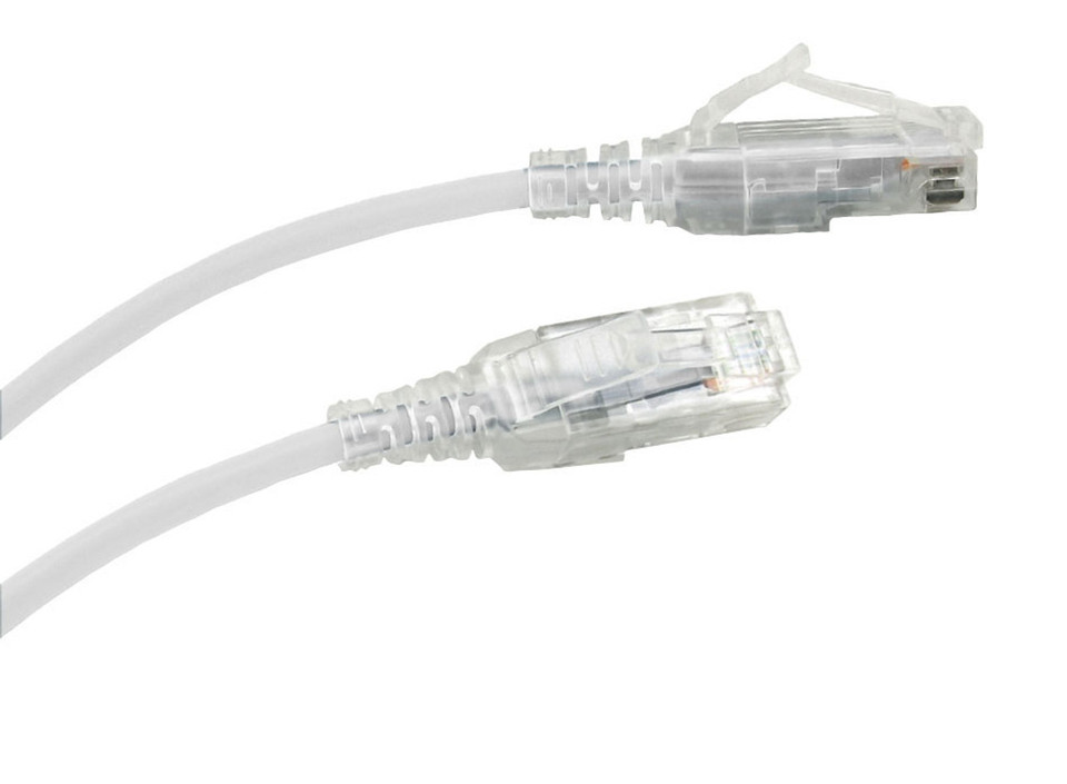 Cat6A Slim Jacket (STP) Ethernet Cable - White | Cables Plus USA